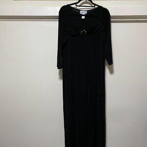 Carolyn Strauss Collection, 3/4 length sleeve black evening gown, size L